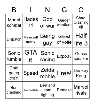 Award Bingo Card