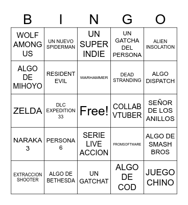 games award Bingo Card