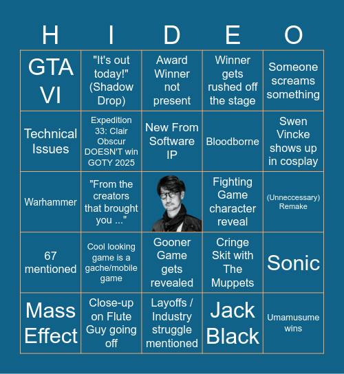 The Game Awards 2025 Bingo Card