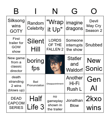 GEOFF AND KOJIMA GAME AWARDS Bingo Card
