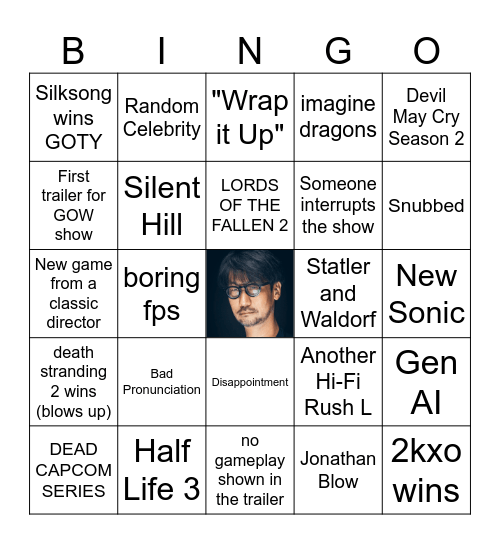 GEOFF AND KOJIMA GAME AWARDS Bingo Card