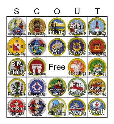 Merit Badge Bingo Card