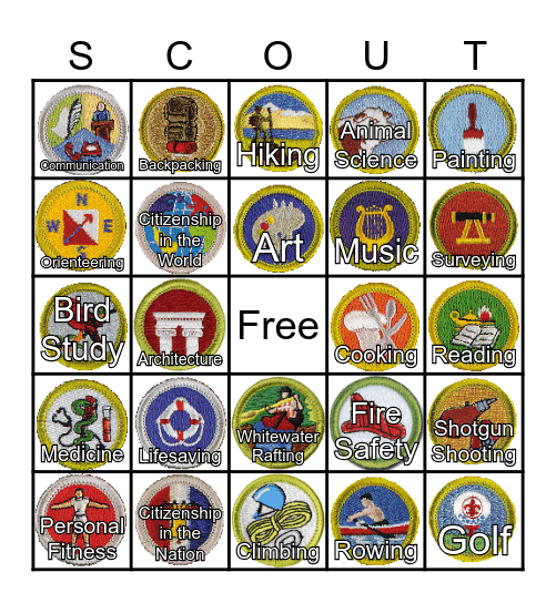 Merit Badge Bingo Card