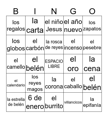 DÍA DE REYES  Bingo Card