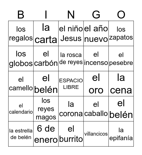 DÍA DE REYES  Bingo Card