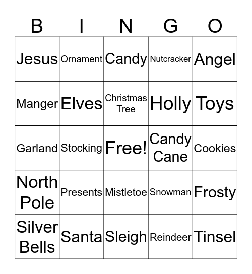 RLS Christmas Bingo Card