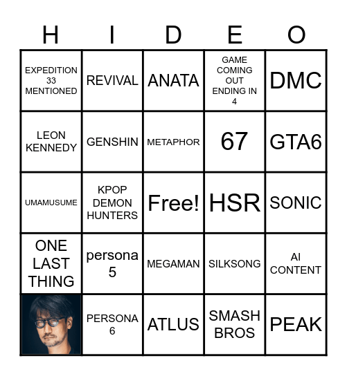 GAME AWARDS Bingo Card