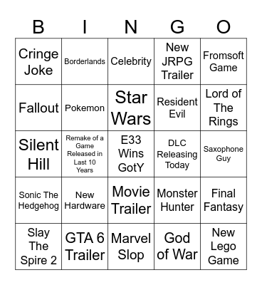 ILLA'S VGA BINGO Card
