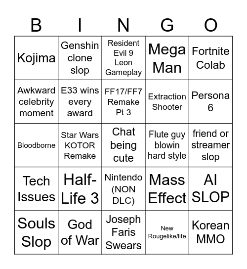 Geoffs Bday bash Bingo Card