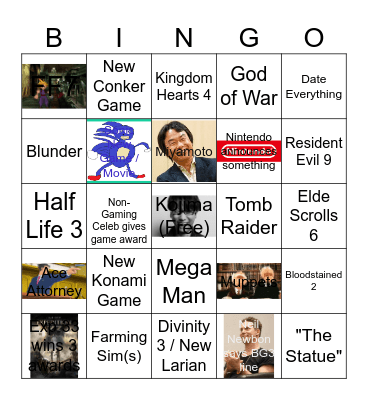 THE GAME AWARDS 2025 Bingo Card