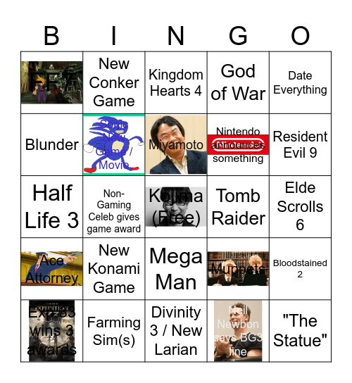 THE GAME AWARDS 2025 Bingo Card