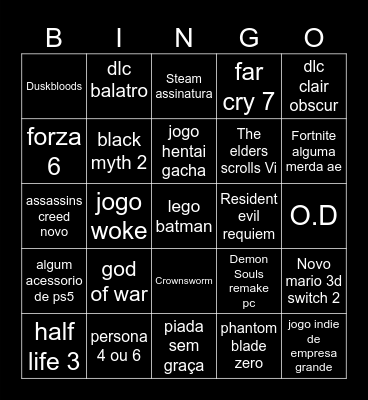THE GAME AWARDS 2025 Bingo Card