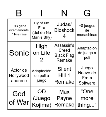GOTY of the year del año 2025 Bingo Card