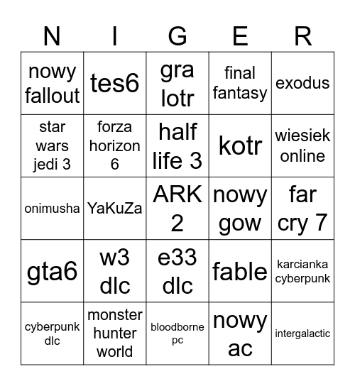 TAKI KRAJ Bingo Card