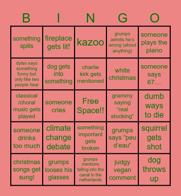 moffett christmas Bingo Card