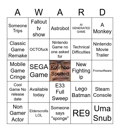 GAME AWARDS Bingo Card