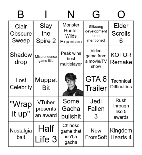 Game Awards 2025 Bingo Card