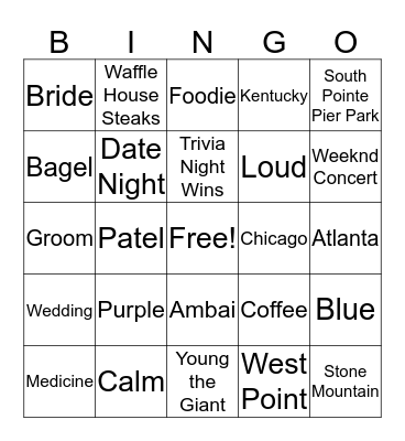 BackToPatel  Bingo Card