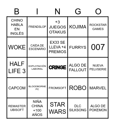 GAME AWARDS Bingo Card