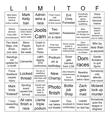 LOA Bingo Card
