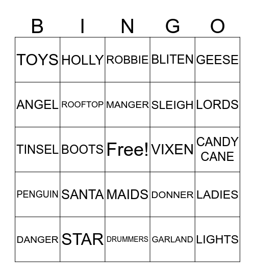 CHRISTMAS BINGO Card