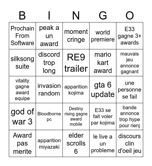 GA 2025 Bingo Card