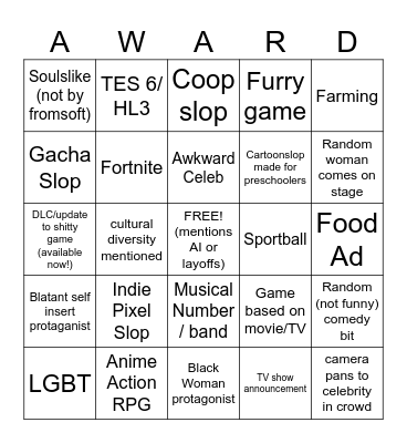 Game Bingo Card
