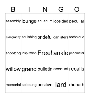 Something to Do Bingo Card