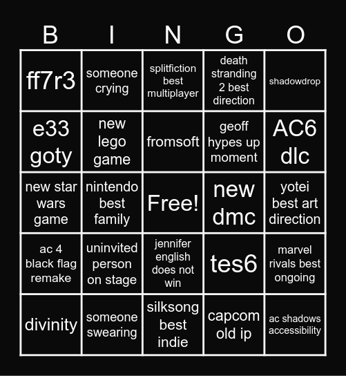 KOKOJIMA Bingo Card