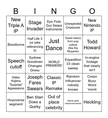 TGA SMASHLEY BIGNO Bingo Card