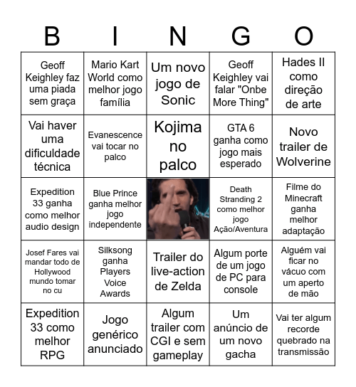 The Game Awards - Mario Toledo Bingo Card