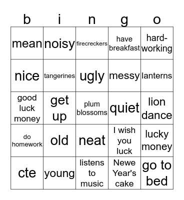 review Bingo Card