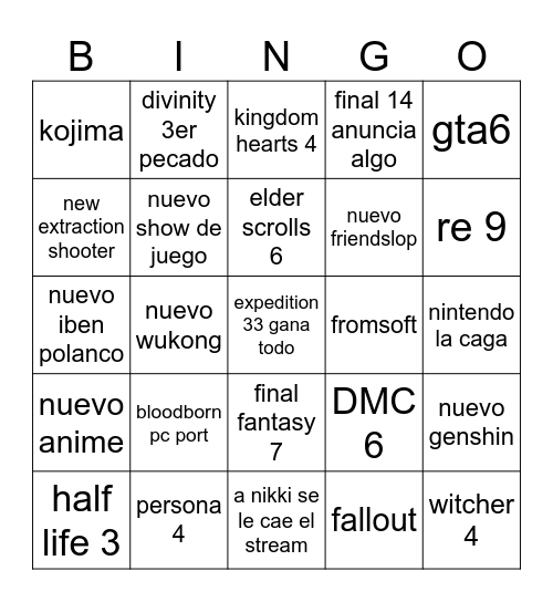 sexo ramirez bingo Card