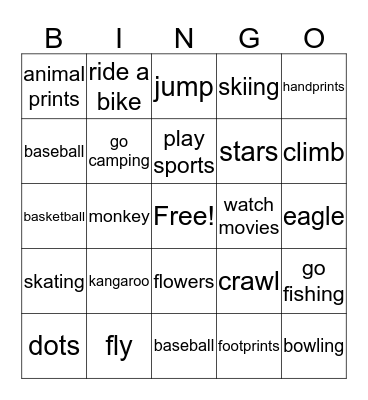 Talktime Bingo Card