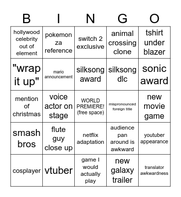 games Bingo Card