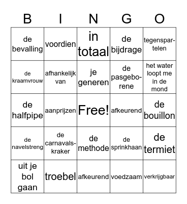 thema 3 Bingo Card