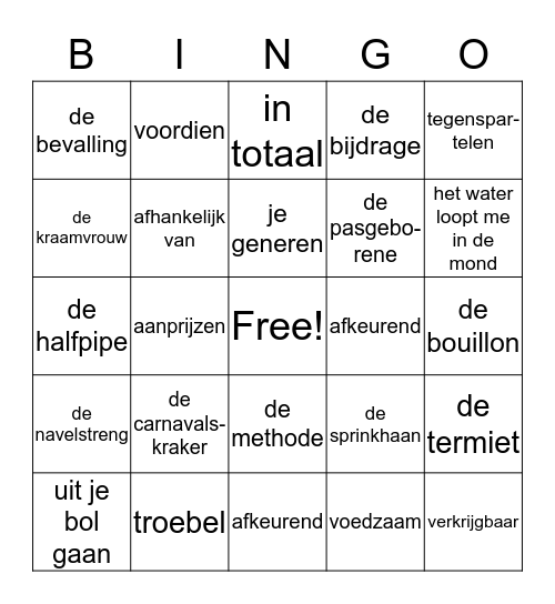 thema 3 Bingo Card