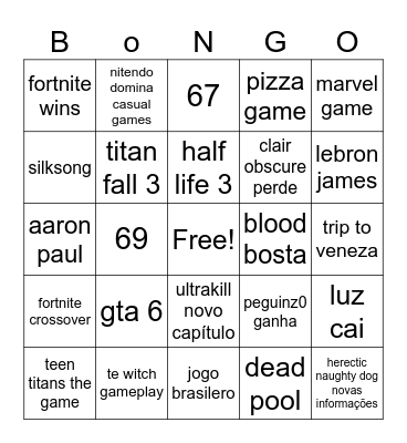 bingo bango Bingo Card