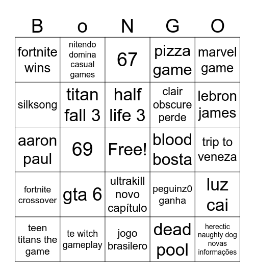 bingo bango Bingo Card