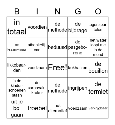 thema 3 Bingo Card