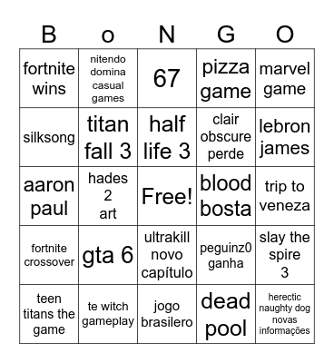 bingo bango Bingo Card