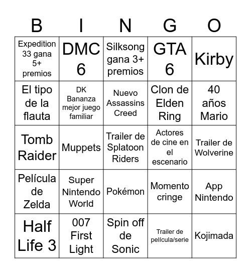 MightyRengar Game Awards Bingo Card