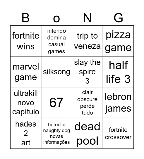bingo bango Bingo Card