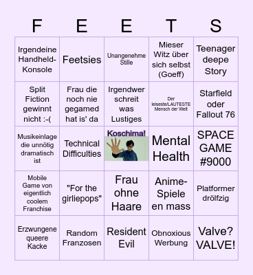 Game Awards 2025 Bingo Card