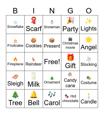 Christmas Bingo Card