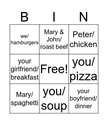 Do you/ Does he ____? Bingo Card