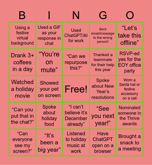 EOY Findex Bingo Card