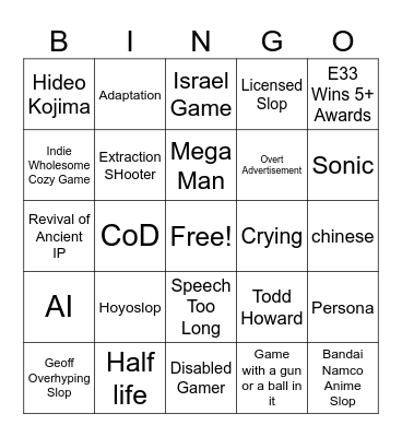 Binger Bingo Card