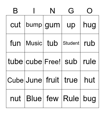 U Sounds Bingo Card