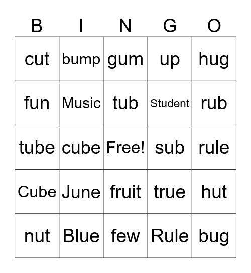 U Sounds Bingo Card
